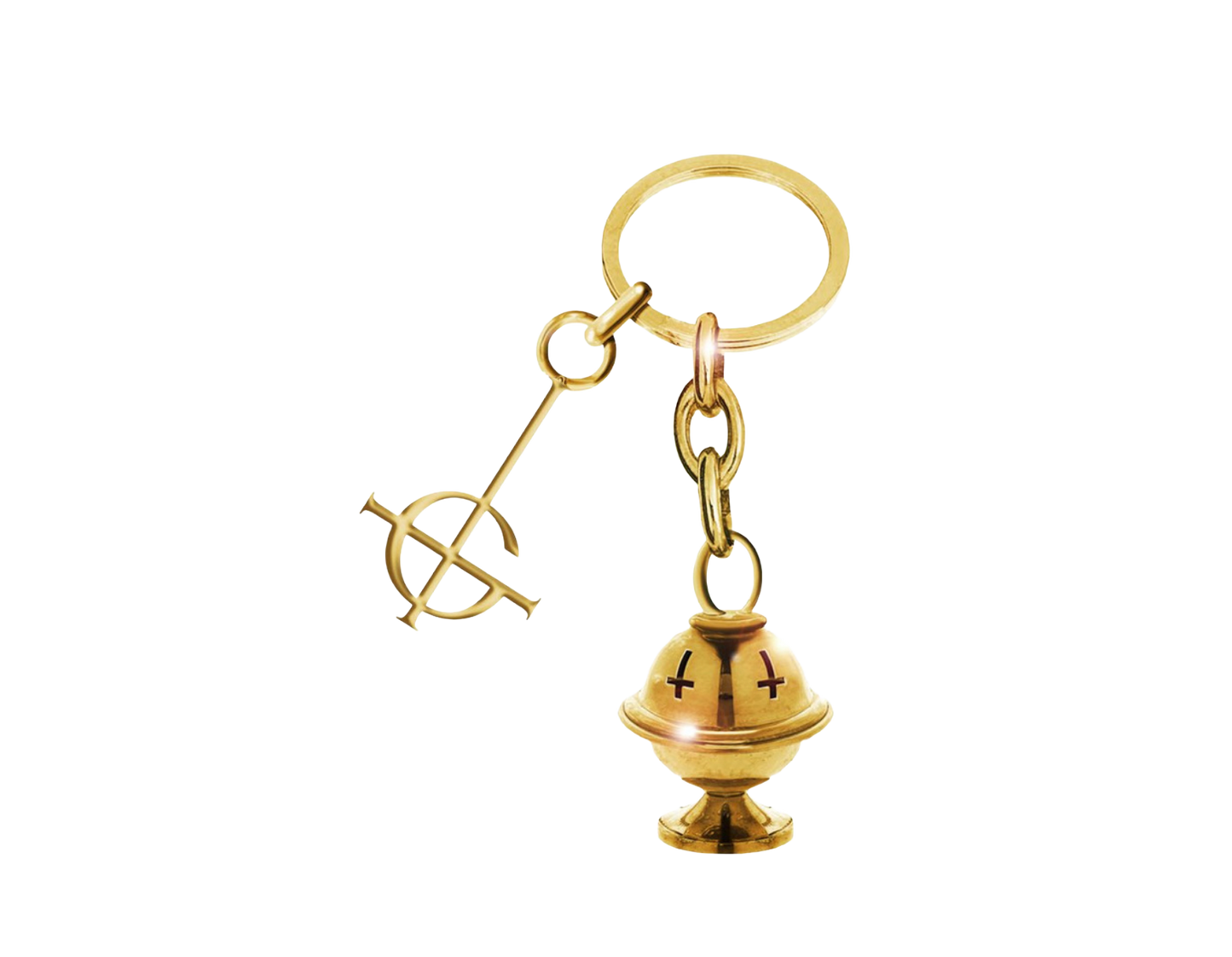Gold Grucifix & Thurible Keychain