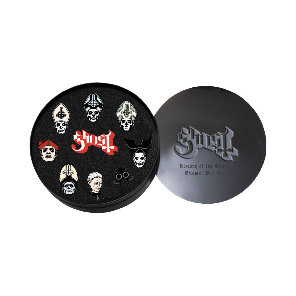 History of Ghost Collectors Tin Box Pin Set